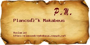 Plancsák Makabeus névjegykártya